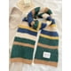thumbnail image 2 of Bufanda cálida de mohair con dopamina para otoño e invierno, bufanda de punto a rayas gruesas para mujer, a juego, 2 of 6
