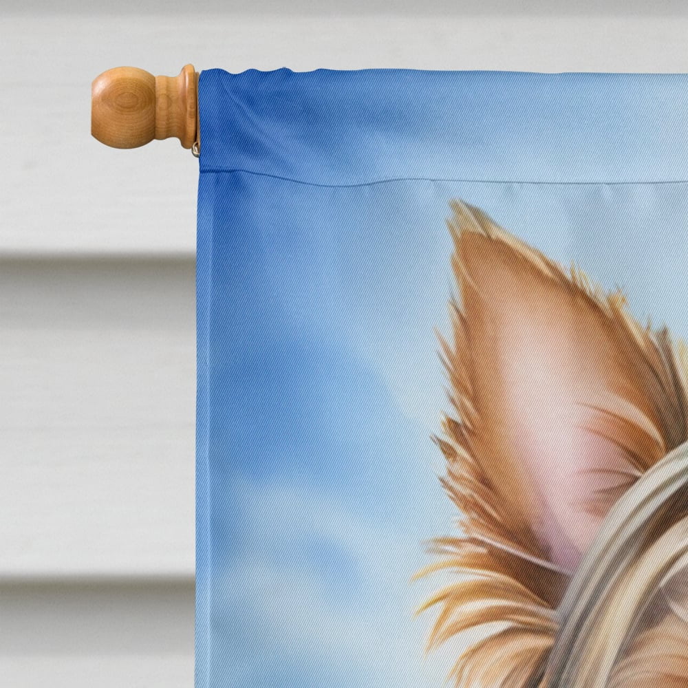 Yorkshire Terrier Easter Egg Hunt House Flag 28 in x 40 in