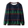 thumbnail image 4 of Penkiiy Unisex 3D Printed Christmas Tree Sweatshirts Crew Neck Long Sleeve Loose Top Xmas Pullover Navy, 4 of 4