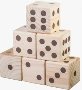 Wild Sports Giant Yard Dice Outdoor Party Game Wood 6-Piece
