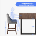 thumbnail image 5 of ZAFLY 26" Counter Height Bar Stools, Leather Chairs with Backs, Barstools with Nailhead Trim, Retro Gray, 5 of 6