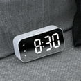 thumbnail image 5 of Latrodar LED Electronic Alarm Clock Mirror Clock Student Practical&Affordable ed Temperature Clock White 6x2.8 Inch Home Essentials, 5 of 5