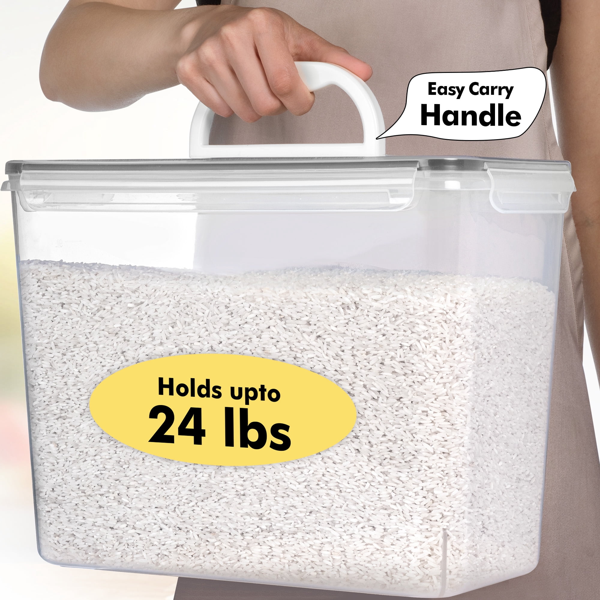 Shazo 4Pcs (11L | 11000ML) Extra Large Airtight Flour Sugar Storage Containers with Lids, BPA Free Plastic Food Storage Containers with Lids + 2 Measuring Spoon