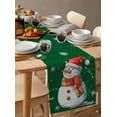 thumbnail image 6 of Ldtrchee Green Snowman Christmas Table Runner 108 Inches, Xmas Snowflake Watercolor Bed Runner Dresser Scarves Tabletop for Indoor Outdoor Parties/Ceremony/Banquet, 13"x 108", 6 of 8
