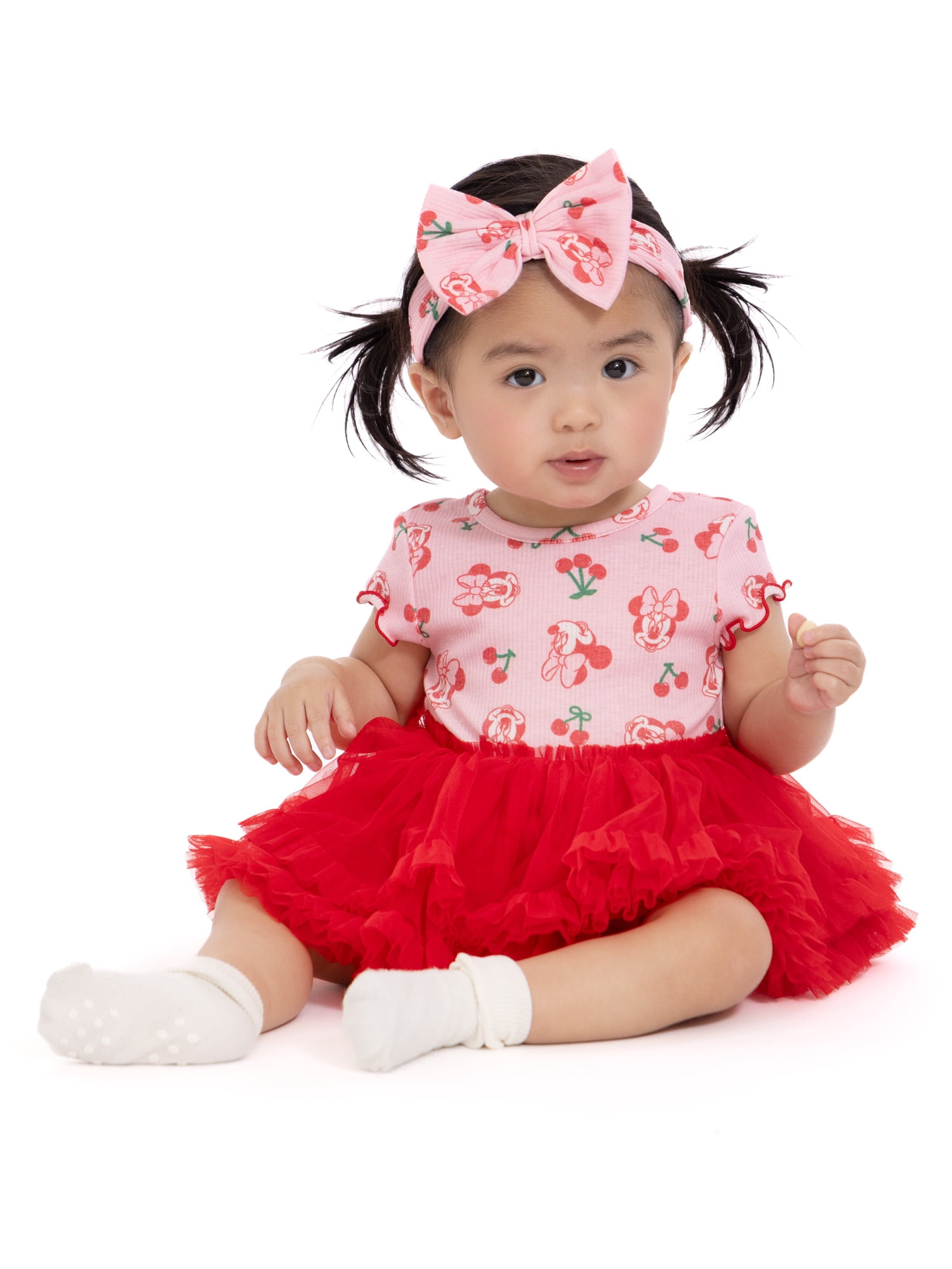 Minnie Mouse Baby Girls Tutu Dress Bodysuit and Matching Headband, 2-Piece, Sizes 0/3M-24M