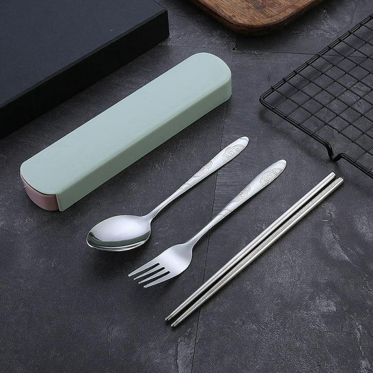 Portable Cutlery Spoon Fork Knife, Reusable Flatware Set with Case