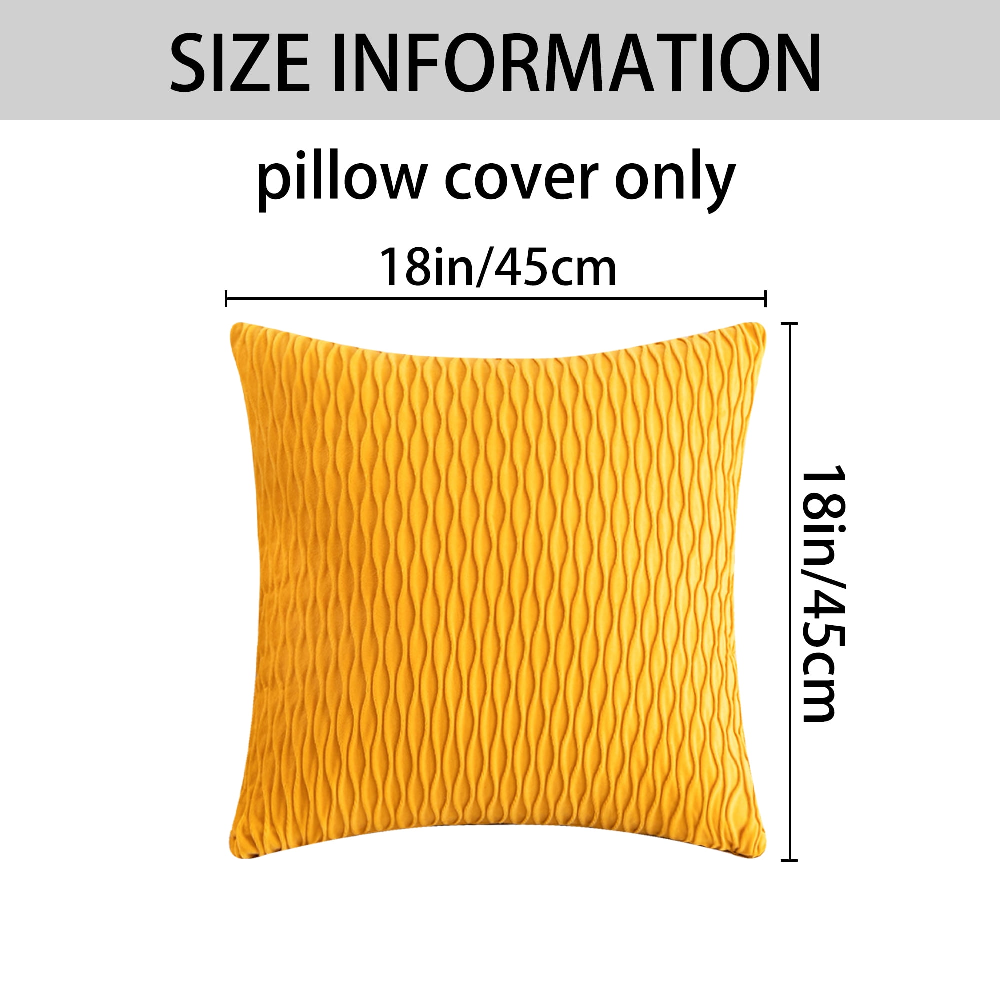 Unique Bargains Throw Pillow Covers Striped Velvet Rectangular Orange 18" x 18"
