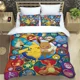 thumbnail image 3 of Funda de edredón con estampado de Pokémon de anime japonés y fundas de almohada, juego de cama con impresión digital 3D de microfibra, tamaño doble, tamaño Queen y King, 3 of 5