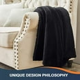 thumbnail image 6 of Walensee Sherpa Fleece Bed Blanket, Fluffy, Soft, Plush, Throw 50"×60", Black, Machine Wash, 6 of 8