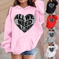 thumbnail image 5 of Valentine's Day Hoodies for Youth Hoodies Love Print Oversized Hoodie Long Sleeves Warm Loose Pullover Girls' Fashion Hoodies & Sweatshirts for Girls 8-9, 5 of 5