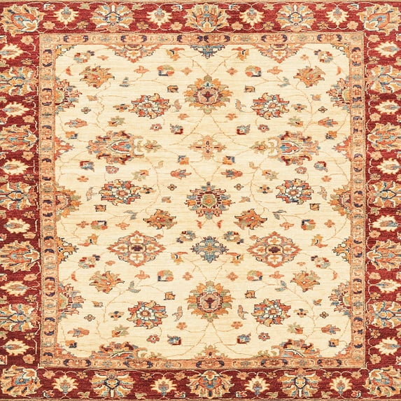 Ahgly Company Indoor Square Abstract Sun Yellow Abstract Area Rugs, 8' Square