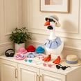 thumbnail image 4 of Yardvibe 13PC Desk Goose Outfits, 7 Inch Summer Mini Porch Goose Outfits Hats Sunglasses Swimming Ring Necklaces Dresses for Magnetic Geese Statue, Key Holder Table Decor (A), 4 of 8