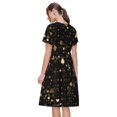 thumbnail image 2 of Bixox Robe d'Été à Manches Courtes pour Femmes Robe Ample Longueur Genou avec Poches-Casino, 2 of 7