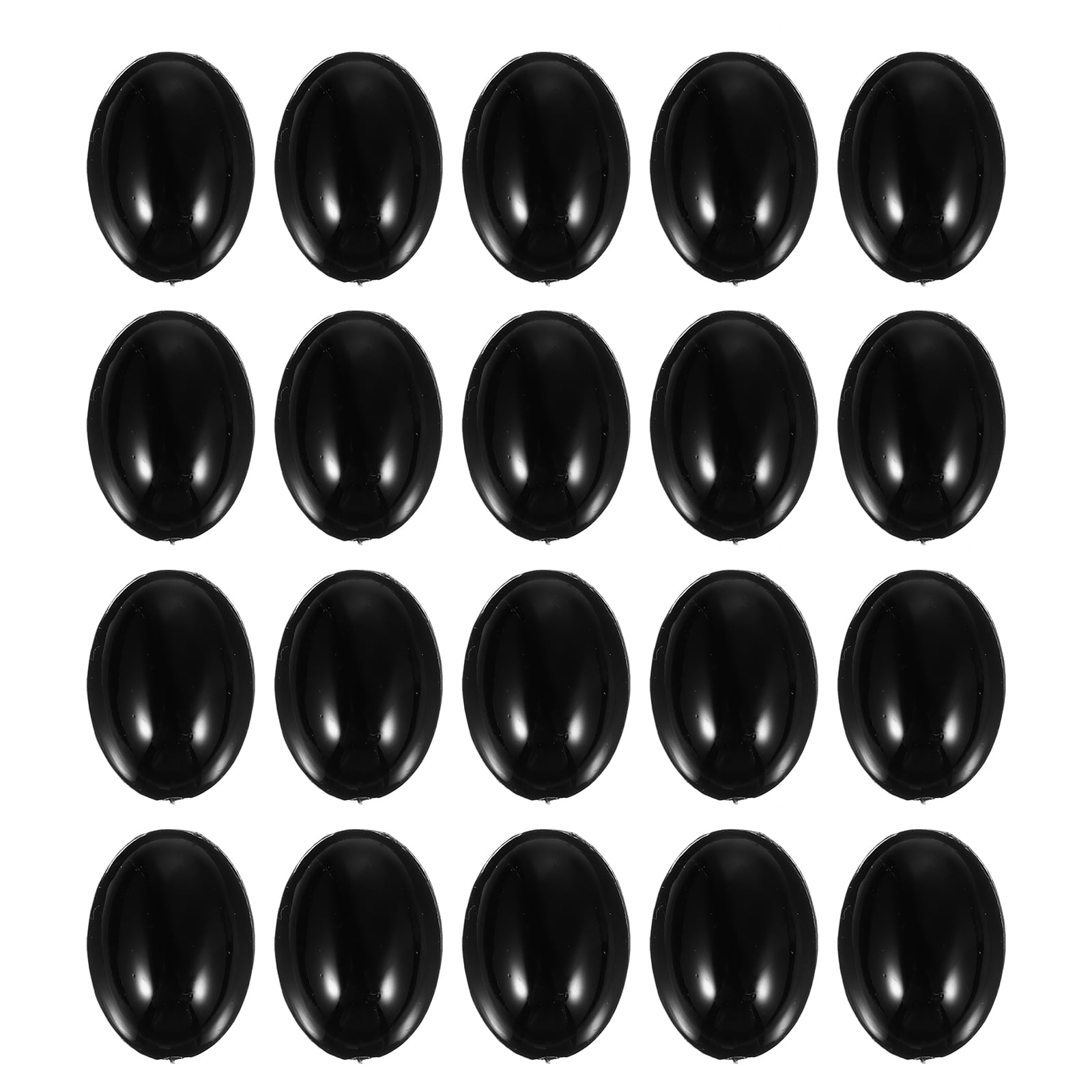 OUNONA 100pcs Black Plastic Oval Safety Eyes and Noses for Bear Doll