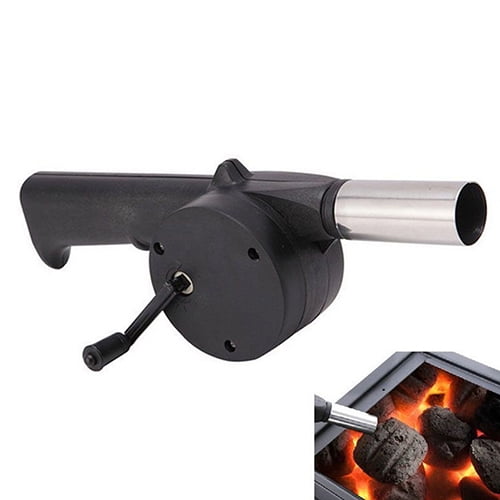 Stainless Steel Hand Crank Manual BBQ Cooking Air Fan Blower Picnic Outdoor Tool 