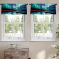 thumbnail image 2 of LALILO Kitchen Curtain Valance Signpost Country Town Victoria Rod Pocket Window Curtain 52"x 18" Set of 2, 2 of 7