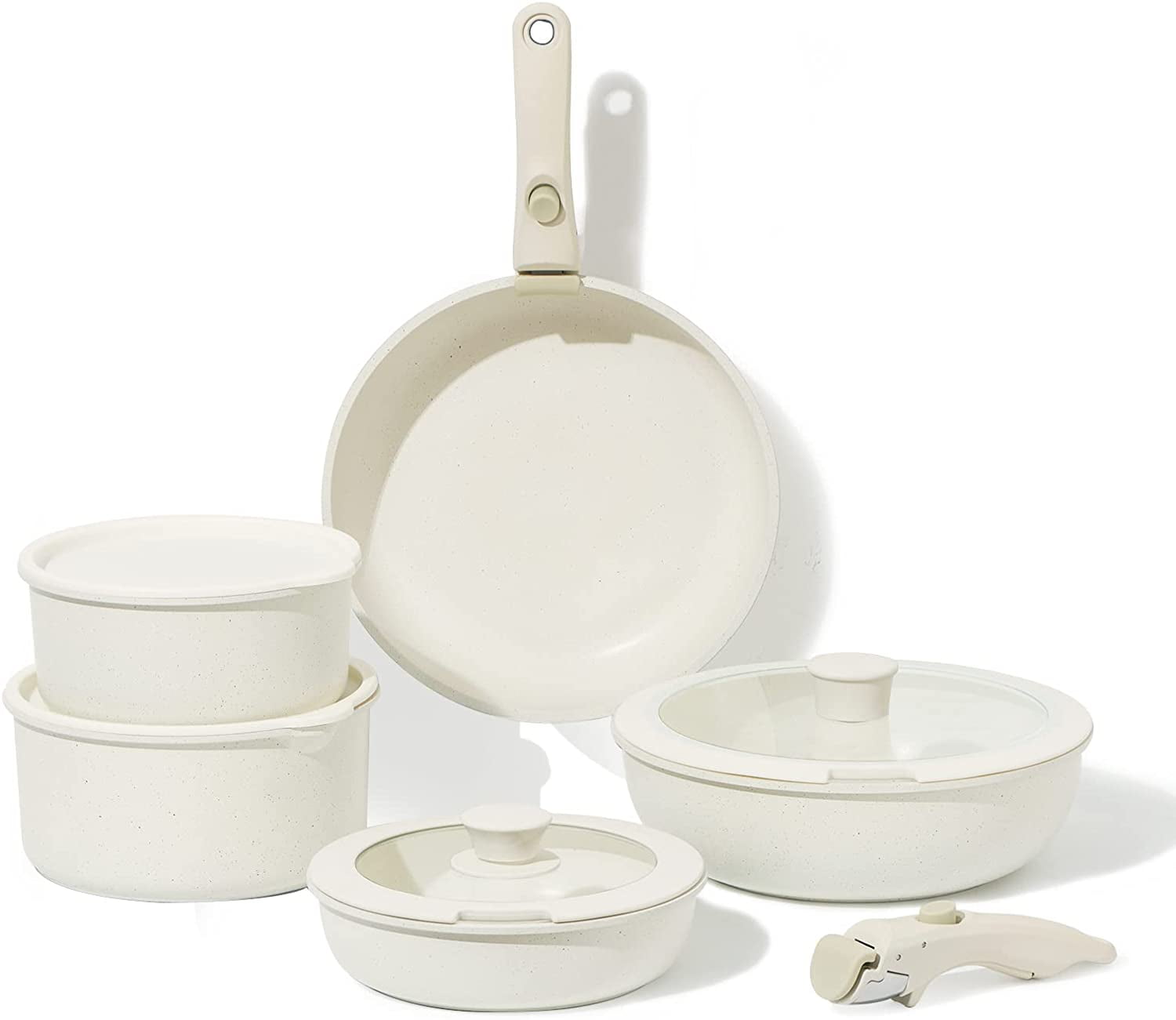 LBYH 11 Piece Nonstick Cookware Sets, Granite Non Stick Pots and Pans