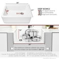 thumbnail image 2 of Stylish Apron From 30" White Composite Granite Single-Bowl Kitchen Sink with 3 Accessories S-830WH, 2 of 9
