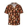 thumbnail image 3 of Balery Christmas Gingerbread Cookies Men's Casual Button Down Shirt Short Sleeve Textured Summer Cuban Beach Shirts-3X-Large, 3 of 7
