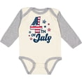 thumbnail image 3 of Inktastic 4th of July with Striped Stars Boys or Girls Long Sleeve Baby Bodysuit, 3 of 5