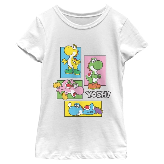 Girls Nintendo Colorful Yoshis Boxed Up T Shirt