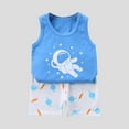 thumbnail image 4 of Fengyings Toddler Baby Boy Girl Outfits Summer Clothes Set Cotton Sleeveless T-shirt Tops Shirt Short Outfit Set, 4 of 4