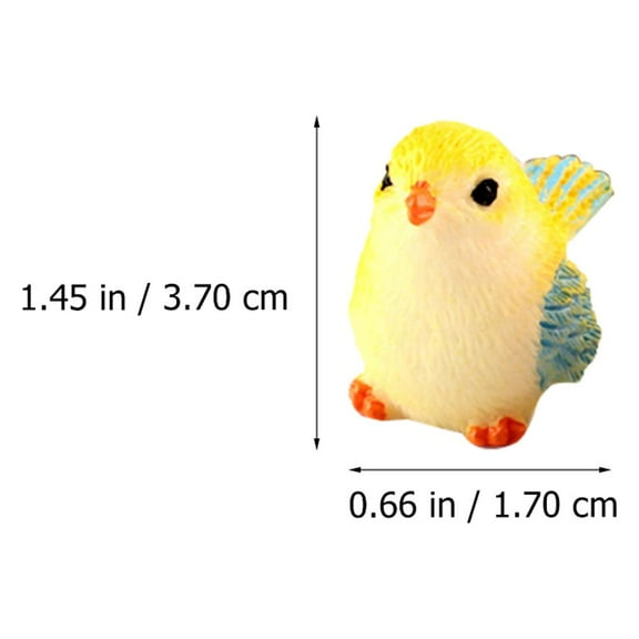 WHAMVOX Assorted Color Mini Resin Birds for Decoration Great for Fairy Gardens and Dollhouses 10pcs