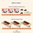 thumbnail image 2 of Myrrh Scented Incense Sticks & Backflow Incense Cones for Waterfall Combo Pack - 60 Insence-Sticks + 30 Backflow Cones - Insents - Incense Waterfall Cones - Inscense, 2 of 9