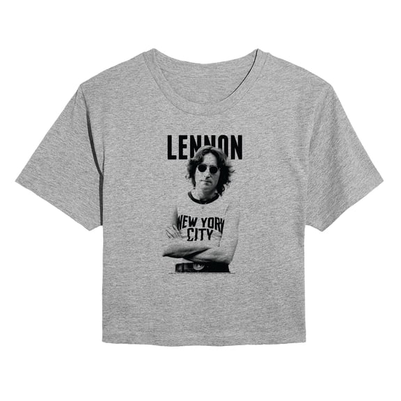 John Lennon - Lennon NYC - Juniors Cropped Short Sleeve Graphic T-Shirt