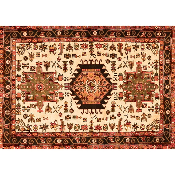 Ahgly Company Indoor Rectangle Persian Orange Traditional Area Rugs, 2' x 5'