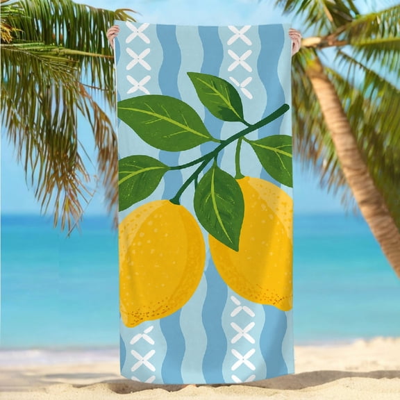 RKSupls Fresh Lemons On Branch Quickly Absorb Moisture Beach Towel - Machine Washable Ultra-Soft Microfiber, Ideal for Bathroom beach yoga 30x60 in