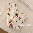 thumbnail image 5 of Pijamas gruesos de franela para mujer en otoño e invierno, nuevo estilo, ropa cálida para el hogar para estudiantes de terciopelo coral bordado con bolsillo Crayon Shin-chan, 5 of 5