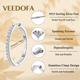 thumbnail image 3 of VEEDOFA Silver Hoop Earrings for Women,S925 Silver Plated Lightweight 20/30/40mm Hoops ﻿, 3 of 7