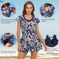 thumbnail image 6 of BIMEI One Piece Mastectomy Swim Dress For Women Tummy Control Swimwear Pocketed Swimsuit Floral Sleeve Bathing Suit Skirt 008,Blue,L, 6 of 13