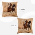 thumbnail image 4 of Horses Throw Pillow Cover Wild Animals Running in The Western Desert Pillow Covers 18X18 Inch Square Cotton Linen Soft Couch Cushion Case for Bedroom Sofa Living Room Home Decor, 4 of 4