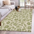 thumbnail image 3 of Area Rug for Living Room, Green Floral Non-Slip Indoor Large Carpet for Bedroom/Dining Room, Vintage Rustic Botanical Spring Washable Low-Profile Rectangle Floor Mat Runner Rugs - 3 x 5 Ft, 3 of 7