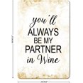 thumbnail image 1 of Letreros de metal retro "Siempre serás mi compañero de vino", placa de hojalata con citas románticas de 12 x 8, 1 of 4