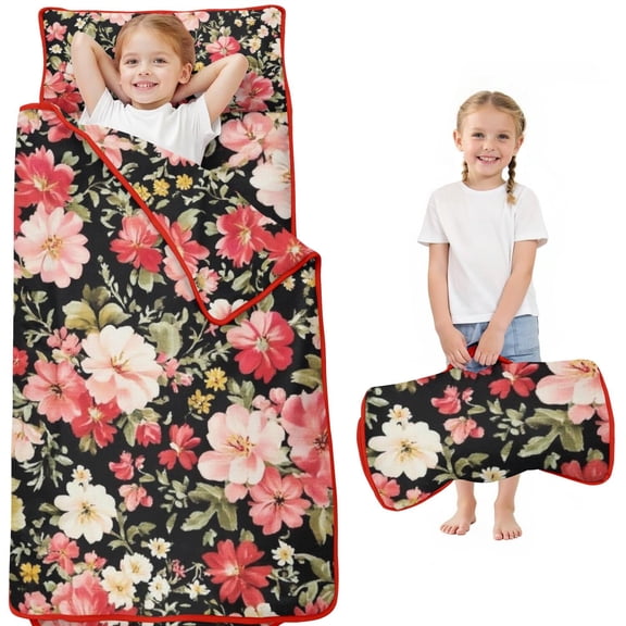 Pioneer Flower Floral Print Pattern Toddler Nap Mats for Kids Preschool,Sleeping Mat Bag or Kids,Toddler Sleeping Bag,Toddler Nap Mat or Daycare