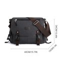 thumbnail image 4 of Messenger Bag for Men,Water Resistant Unisex Canvas Shoulder Bag,Vintage Military Crossbody Bag,14 inch laptop bag, 4 of 7