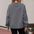 thumbnail image 3 of Mock Neck Sweatshirt Women Cute Oversized Sweatshirts Cozy Soft Pullover Sweaters Loose Fit No Hood Fashion Winter Clothes Gray 2XL, 3 of 6