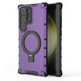 thumbnail image 5 of Magnetic Case for Samsung Galaxy S24 Ultra Heavy Duty Rugged Dual-Layer Protection, [Compatible with MagSafe] Ring Holder Kickstand Shockproof Matte Scratch Armor Back Cover, Purple, 5 of 6