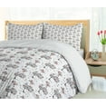 thumbnail image 5 of Ambesonne Floral Duvet Cover Set, Flowers on Branches Spots, 2-Calking, White Charcoal Grey Coral, 5 of 7