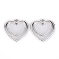 thumbnail image 3 of Tibetan Style Alloy Open Back Bezel Link Connectors For DIY UV Resin Epoxy Resin Pressed Flower Jewelry Lead Free & Cadmium Free Heart Silver 24.5x25x1.5mm Hole: 1~2mm about 267pcs/500g, 3 of 3