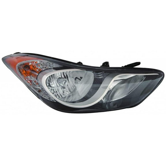 CarLights360: For 2011 2012 2013 Hyundai Elantra Headlight Assembly Passenger Side w/Bulbs Black Housing CAPA Certified For HY2503164