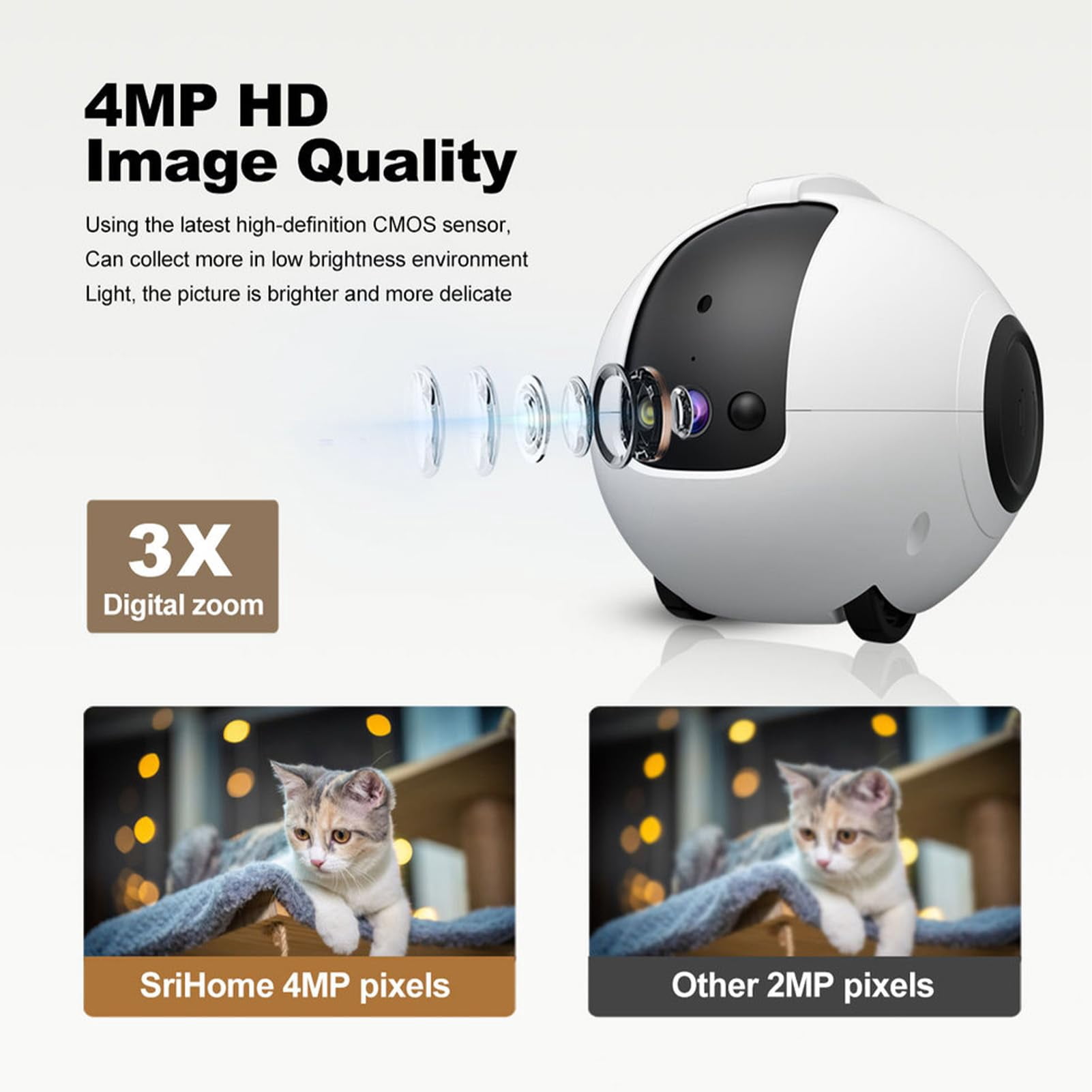 1440P Robot Dog Camera for Pets – Smart Rolling Pet Camera on Wheels with 10,000mAh Battery, 6 AI Modes, Two-Way Talk, 360° Patrol, Full-Color Night Vision, 256GB Support