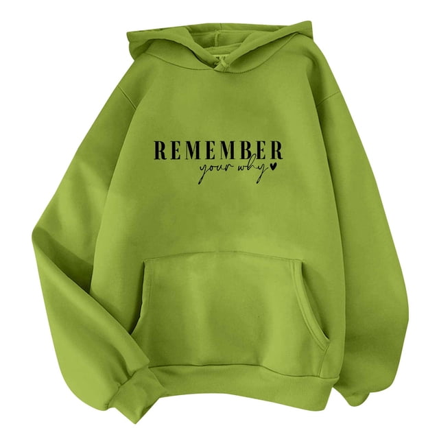 KIHOUT Spring Winter Womens Tops Fashion Classic Solid Color Long Sleeve Hooded Pocket Tops Sweatshirts