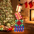 thumbnail image 2 of Gymax 4 PCS Christmas Lighted Gift Boxes w/Colorful Bows 52 Warm White LED Lights Multicolor, 2 of 9