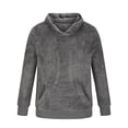 thumbnail image 4 of IROINNID Deals Crewneck Sweatshirts for Men Comfy Double-sided Plush Hoodie Sport Hooded Sweater Top Long Sleeve Hooded Blouse,Gray, 4 of 5