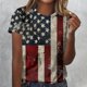 thumbnail image 1 of Fiudx Camisas de Mujer Top/Camisa de Cuello Redondo de Manga Corta con Cuello Redondo Estampado para Mujer, 1 of 5