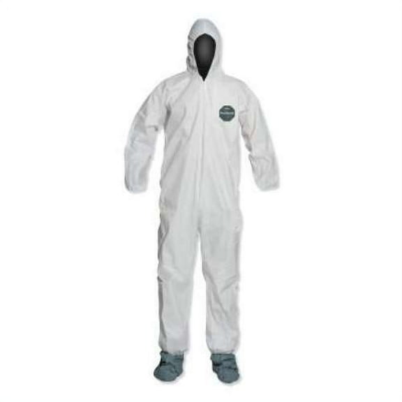 Dupont Hooded Disposable Coveralls, 6XL, White, zipper NB122SWH6X002500